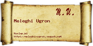 Meleghi Ugron névjegykártya